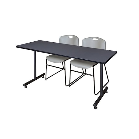 Kobe Rectangle Tables > Training Tables > Kobe Training Table & Chair Sets, 60 W, 24 L, 29 H, Grey MKTRCT6024GY44GY